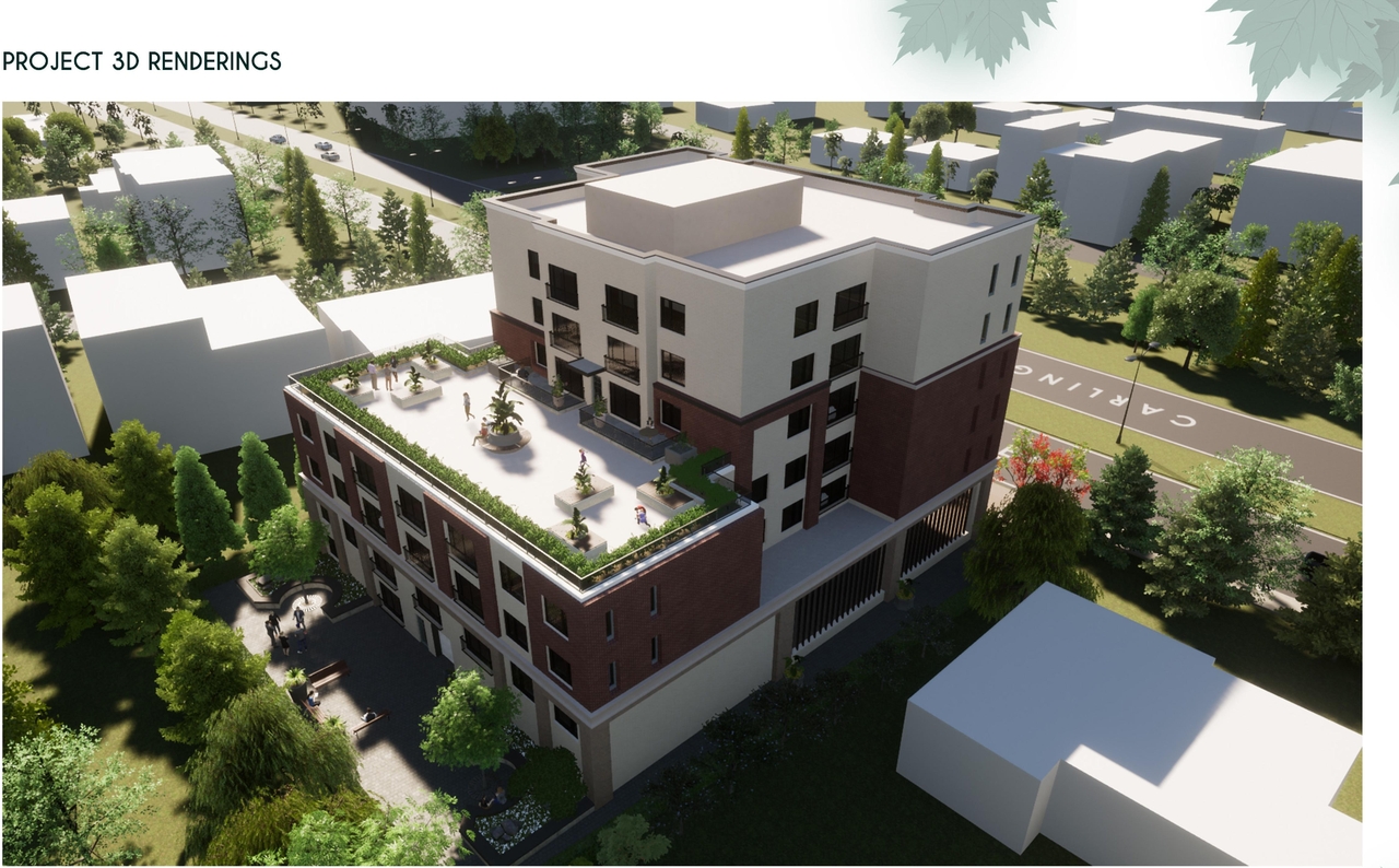 Rendering of building from page 28 of the file '2022-01-05 - Design Brief - D07-12-22-0001'
