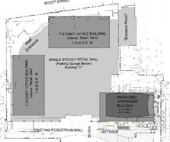 Construction site plan for project from page 2 of the file '2022-01-13 - Design Brief - D07-12-22-0004'