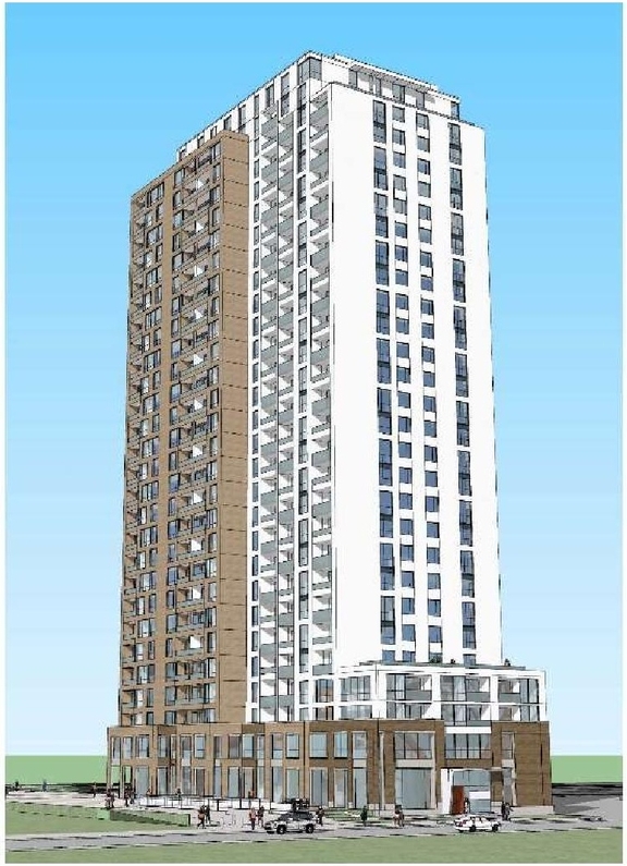 Rendering of building from page 5 of the file '2022-01-13 - Design Brief - D07-12-22-0004'