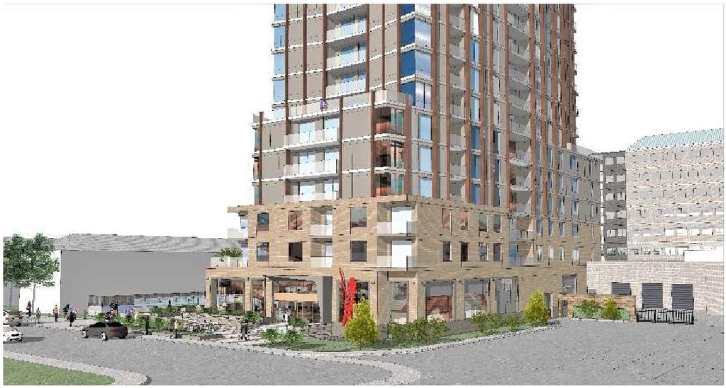 Rendering of building from page 7 of the file '2022-01-13 - Design Brief - D07-12-22-0004'