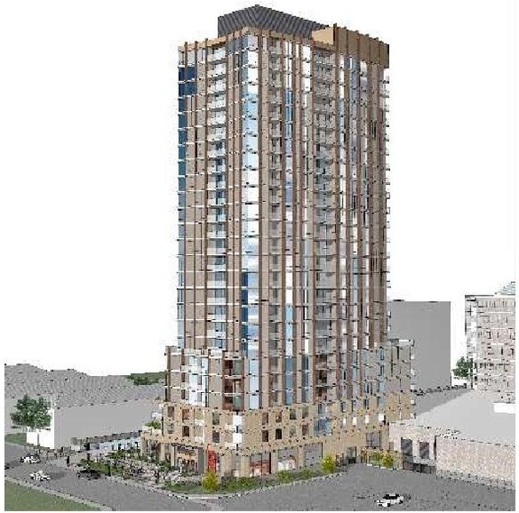 Rendering of building from page 7 of the file '2022-01-13 - Design Brief - D07-12-22-0004'