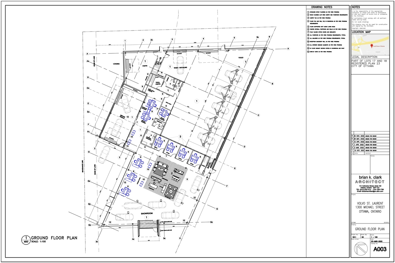 Construction site plan for project from page 1 of the file '2023-03-21 - Ground and Second Floor Plan - D07-12-22-0012'