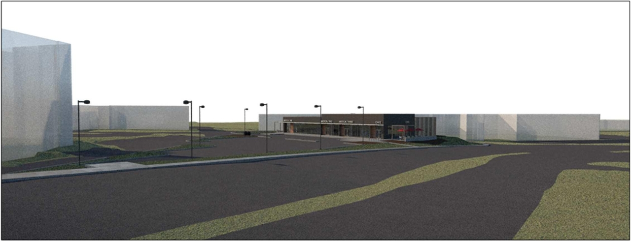 Rendering of building from page 11 of the file '2022-02-02 - Design Brief - D07-12-22-0017'