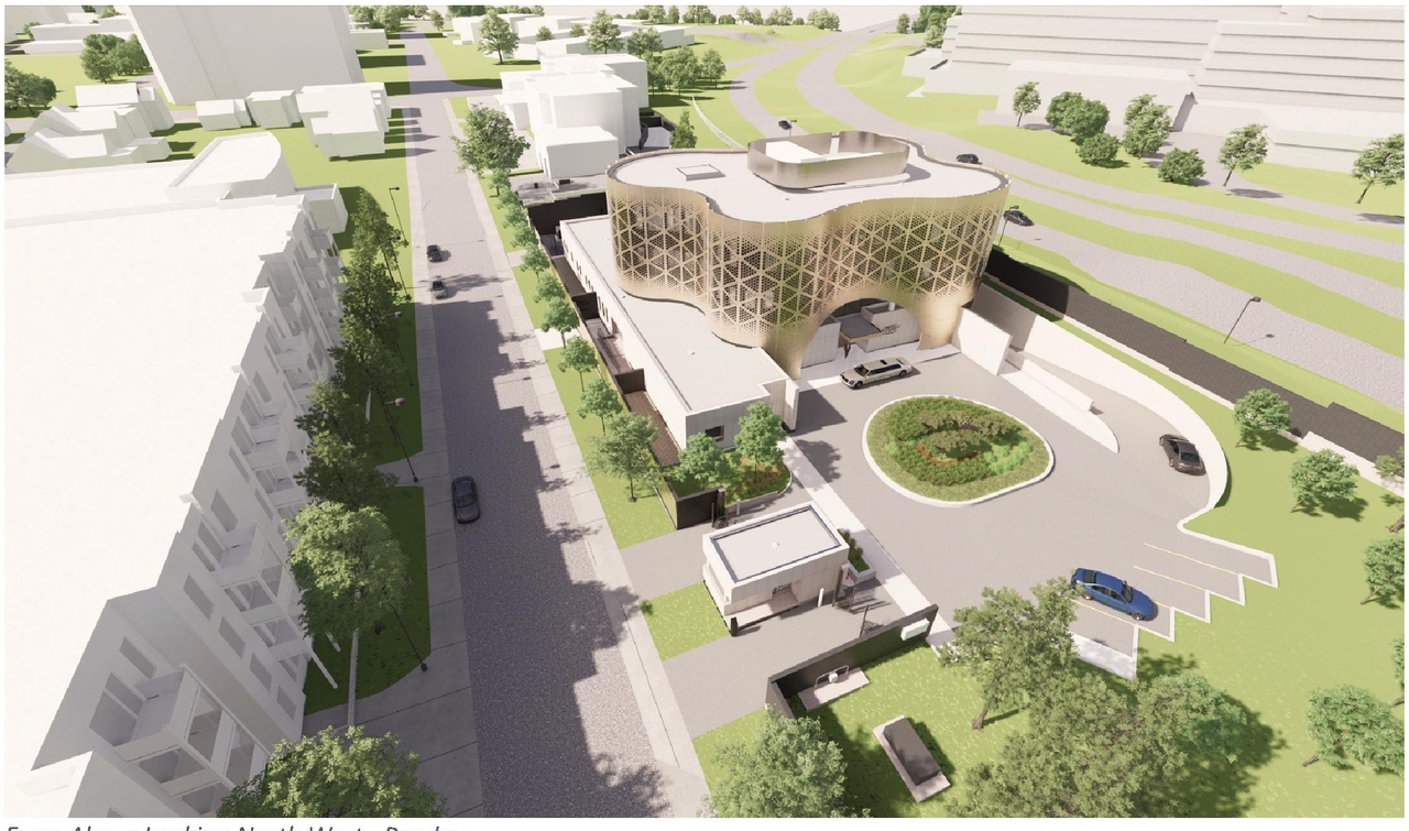 Rendering of building from page 2 of the file '2022-03-23 - UDRP Formal Review - D07-12-22-0041'