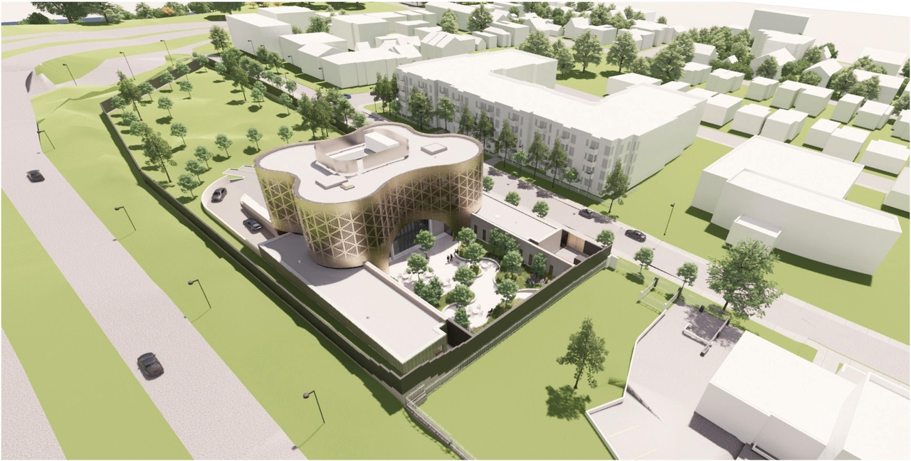 Rendering of building from page 18 of the file '2022-03-23 - UDRP Formal Review - D07-12-22-0041'