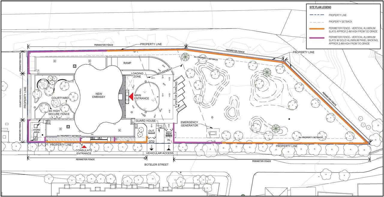 Construction site plan for project from page 2 of the file '2023-09-25 - Renderings - D07-12-22-0041'