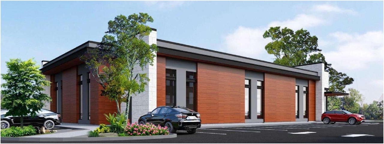 Rendering of building from page 9 of the file '2022-04-04 - Design Brief - D07-12-22-0055'