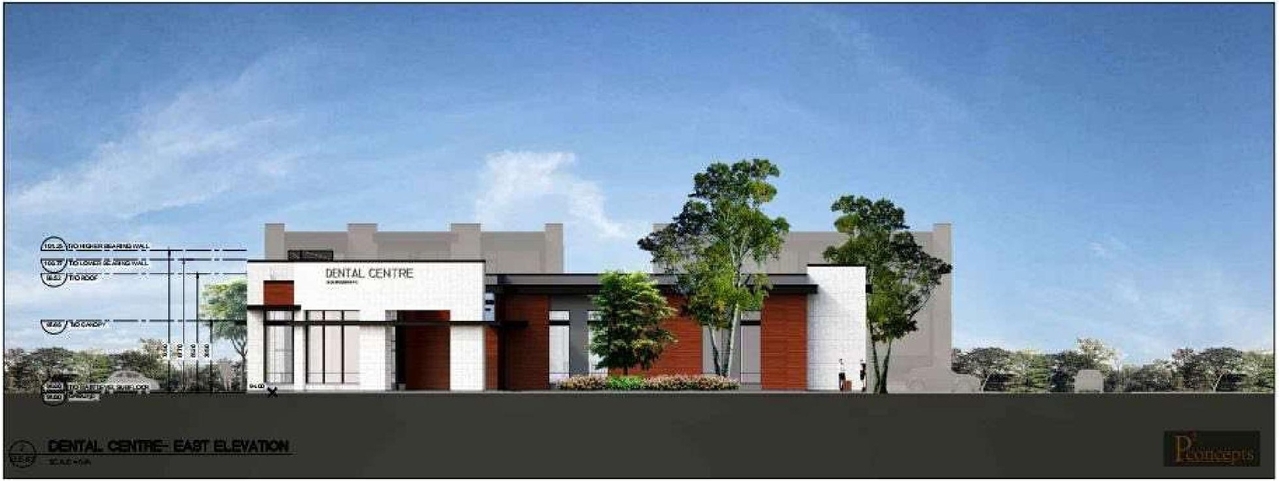 Rendering of building from page 13 of the file '2022-04-04 - Design Brief - D07-12-22-0055'