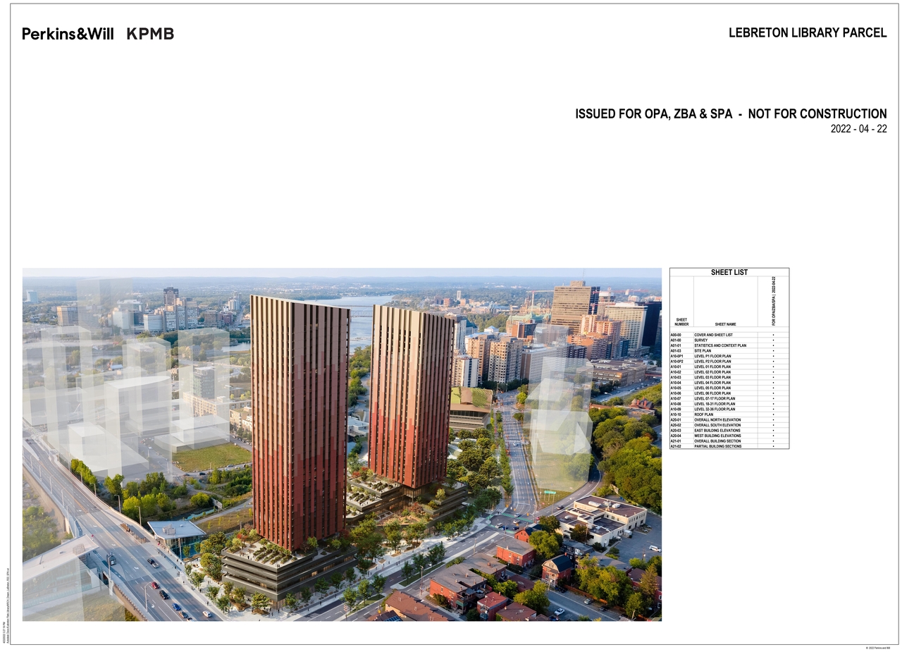 Rendering of building from page 1 of the file '2022-04-26 - Site Plan, Floor Plans, Elevations - D07-12-22-0069'