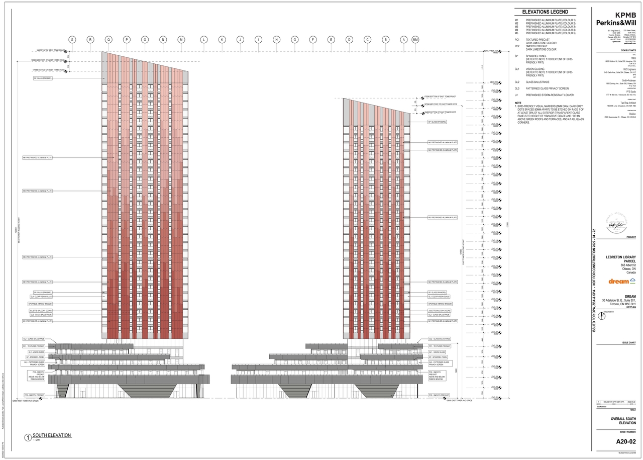 Rendering of building from page 18 of the file '2022-04-26 - Site Plan, Floor Plans, Elevations - D07-12-22-0069'