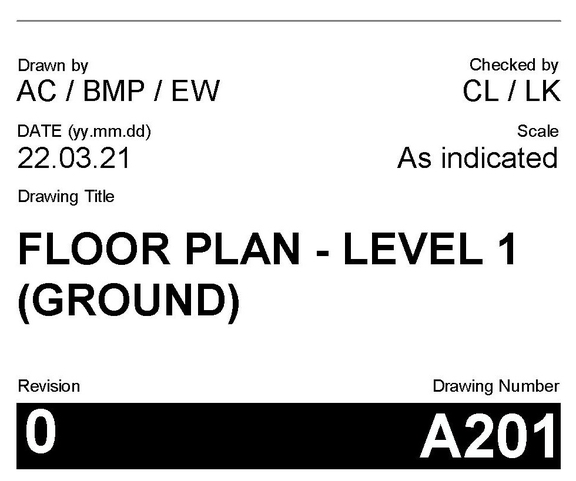 Floor plan for project from page 1 of the file '2022-04-27 - Floor Plan-Level 1-Ground - D07-12-22-0071'