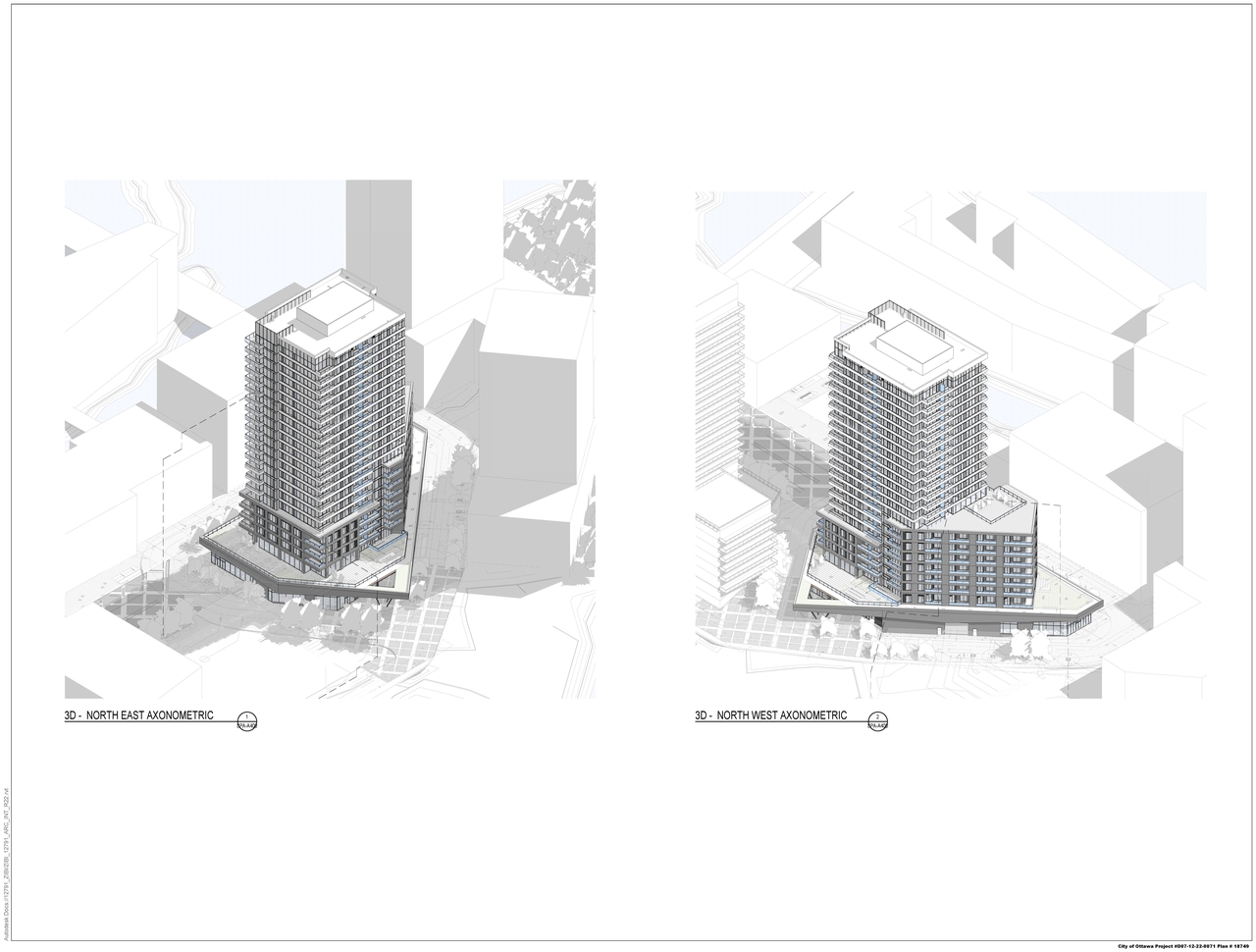 Rendering of building from page 1 of the file '2022-10-03 - Axonometric Views - D07-12-22-0071'