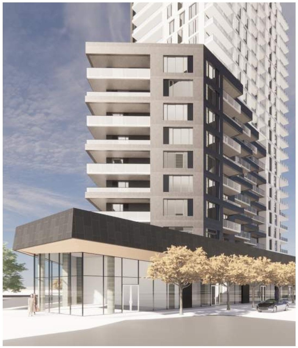 Rendering of building from page 51 of the file '2022-04-27 - Architectural Design Brief - D07-12-22-0071'