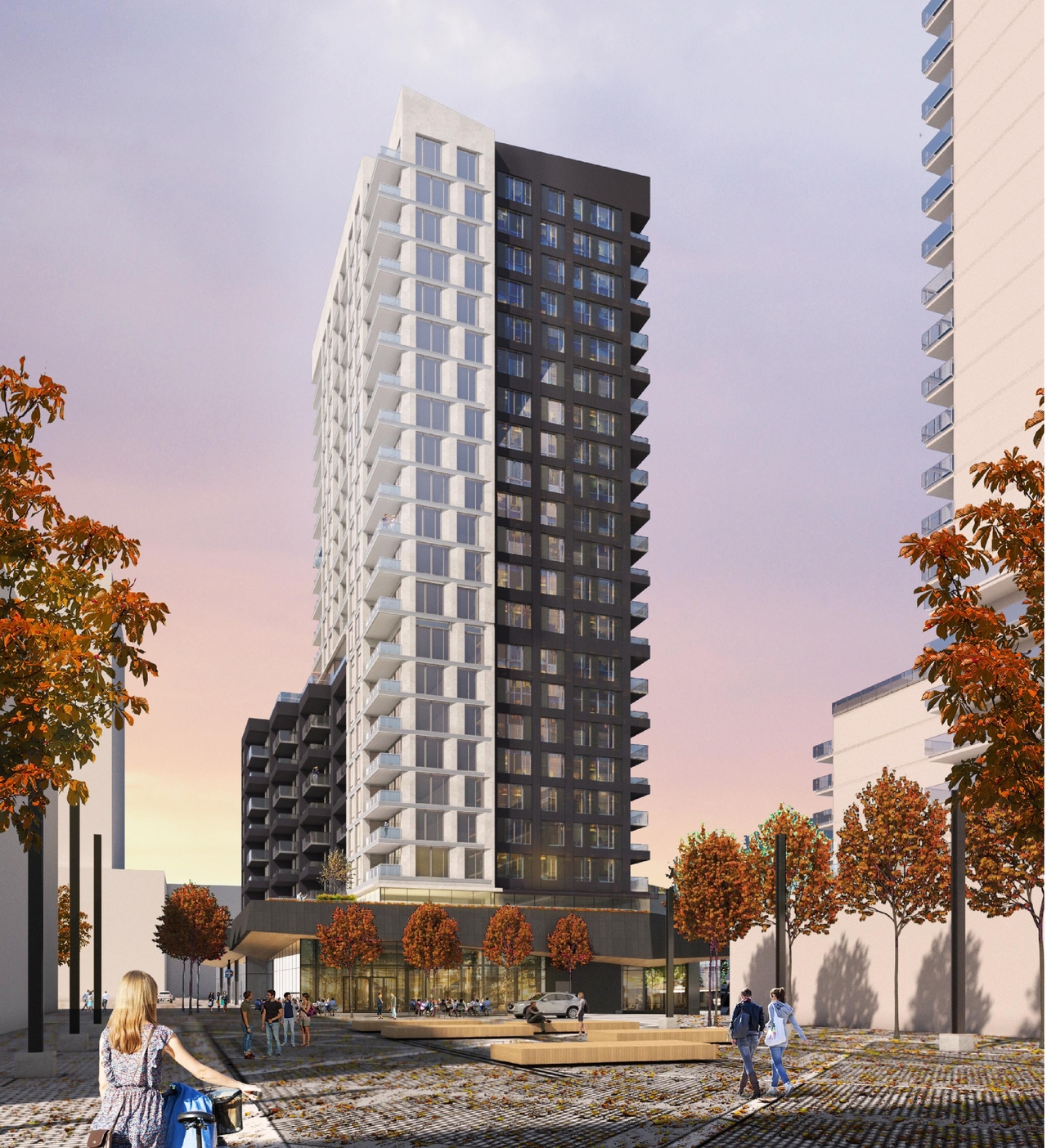 Rendering of building from page 11 of the file '2022-06-03 - Urban Design Review Panel Presentation - D07-12-22-0071'