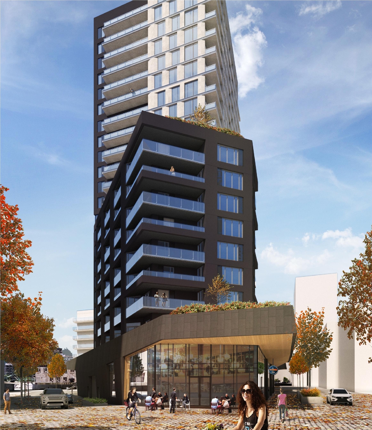 Rendering of building from page 30 of the file '2022-06-03 - Urban Design Review Panel Presentation - D07-12-22-0071'