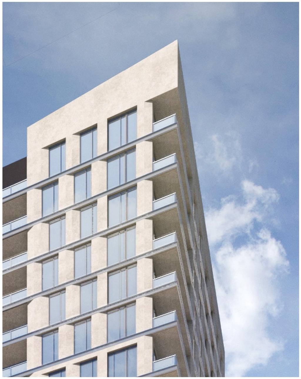 Rendering of building from page 31 of the file '2022-06-03 - Urban Design Review Panel Presentation - D07-12-22-0071'
