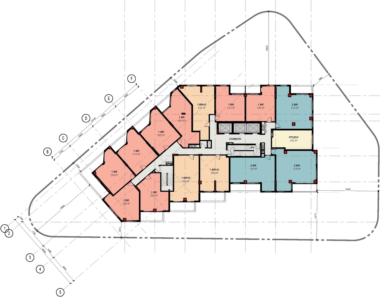 Floor plan for project from page 37 of the file '2022-06-03 - Urban Design Review Panel Presentation - D07-12-22-0071'