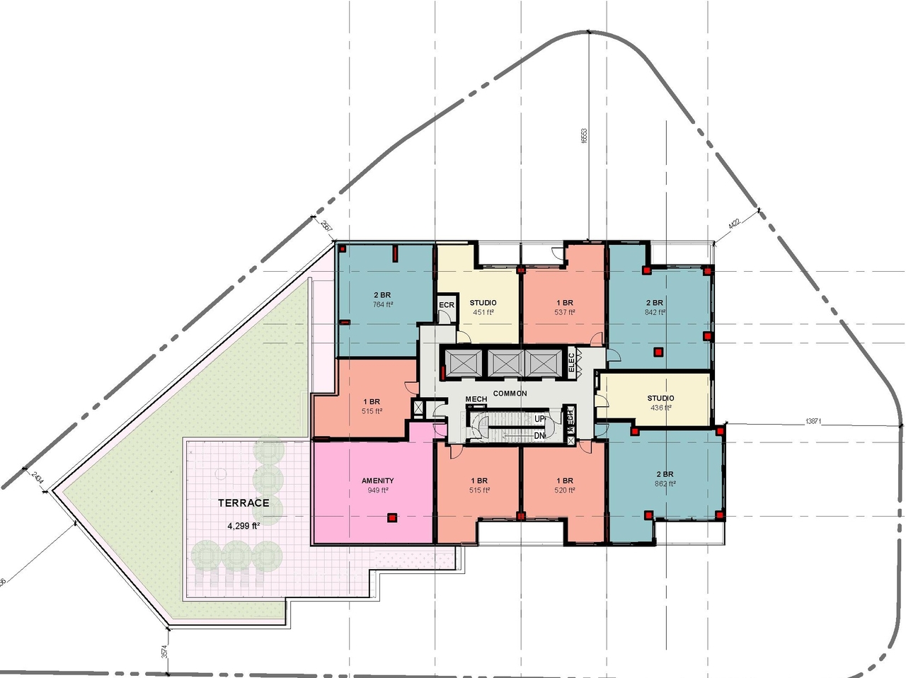 Floor plan for project from page 38 of the file '2022-06-03 - Urban Design Review Panel Presentation - D07-12-22-0071'