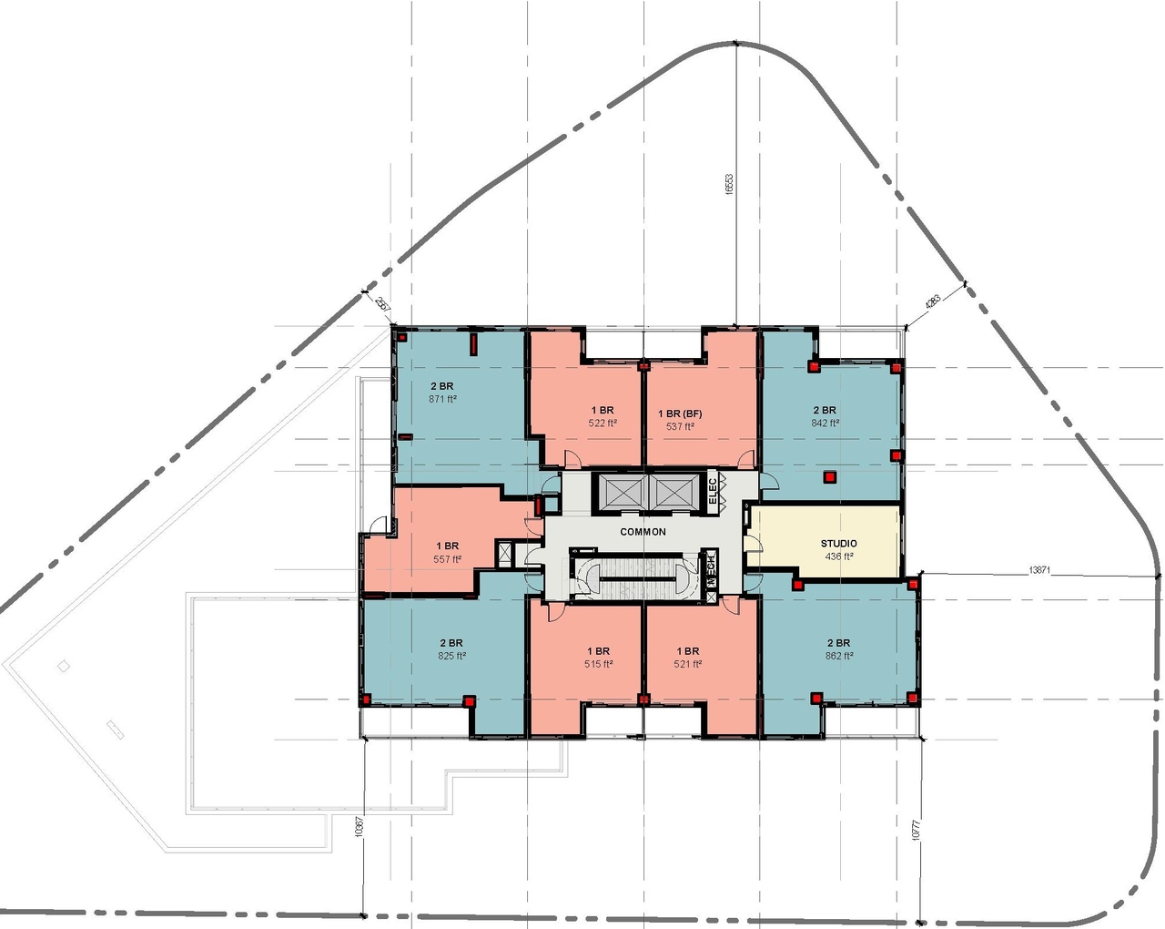 Floor plan for project from page 40 of the file '2022-06-03 - Urban Design Review Panel Presentation - D07-12-22-0071'