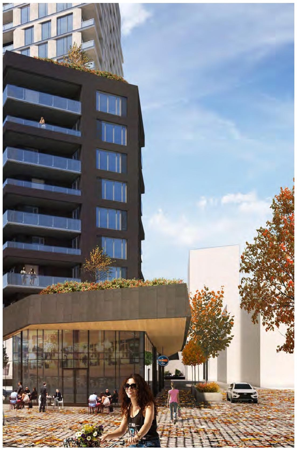 Rendering of building from page 47 of the file '2022-06-03 - Urban Design Review Panel Presentation - D07-12-22-0071'