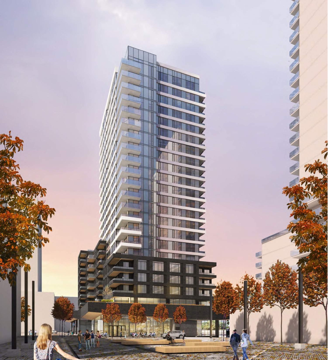 Rendering of building from page 11 of the file '2022-10-03 - Design Brief - D07-12-22-0071'