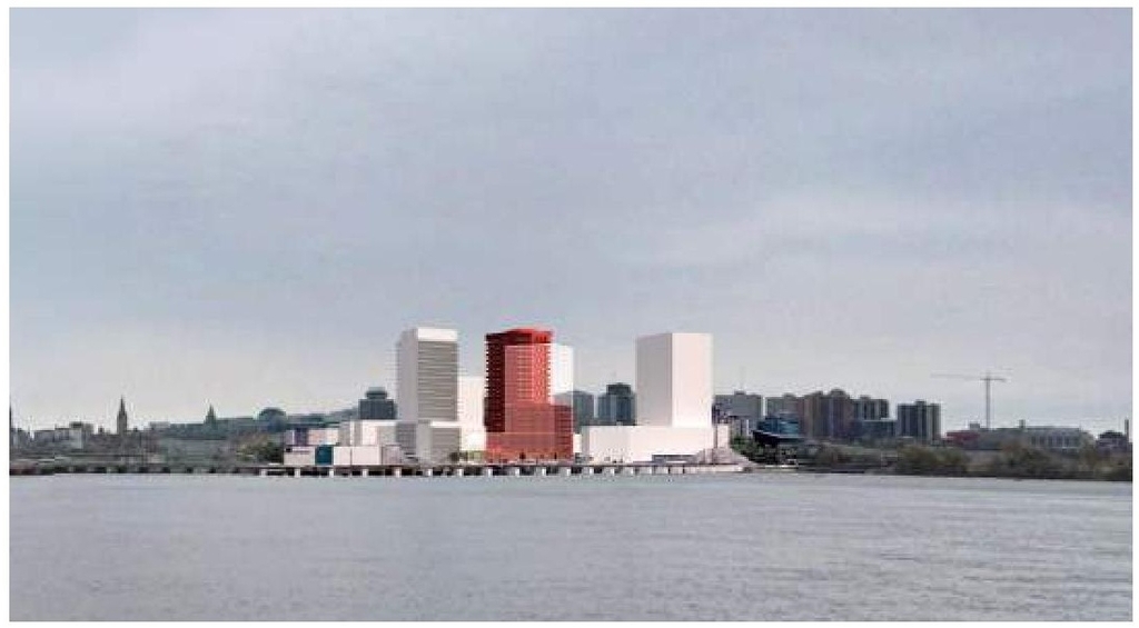 Rendering of building from page 12 of the file '2022-10-03 - Design Brief - D07-12-22-0071'