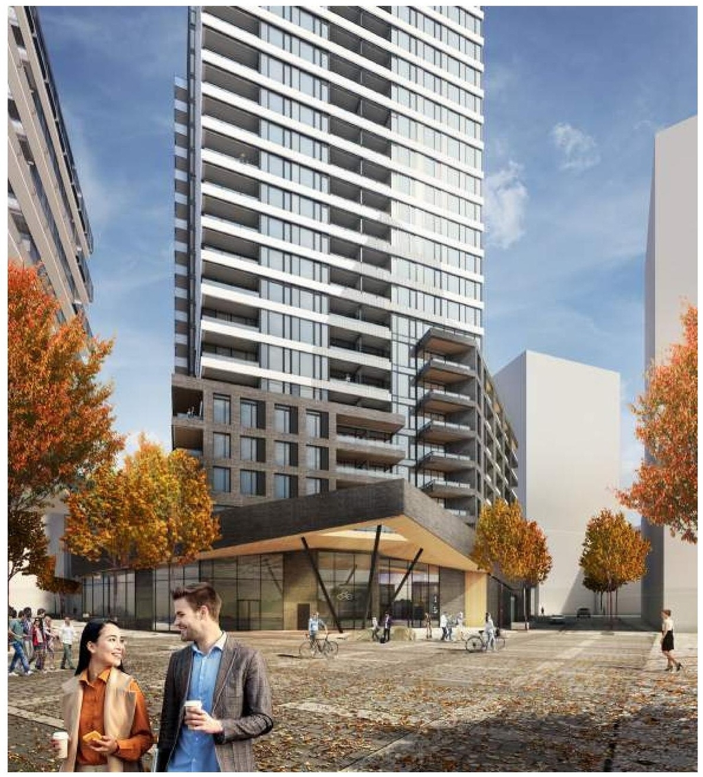 Rendering of building from page 14 of the file '2022-10-03 - Design Brief - D07-12-22-0071'
