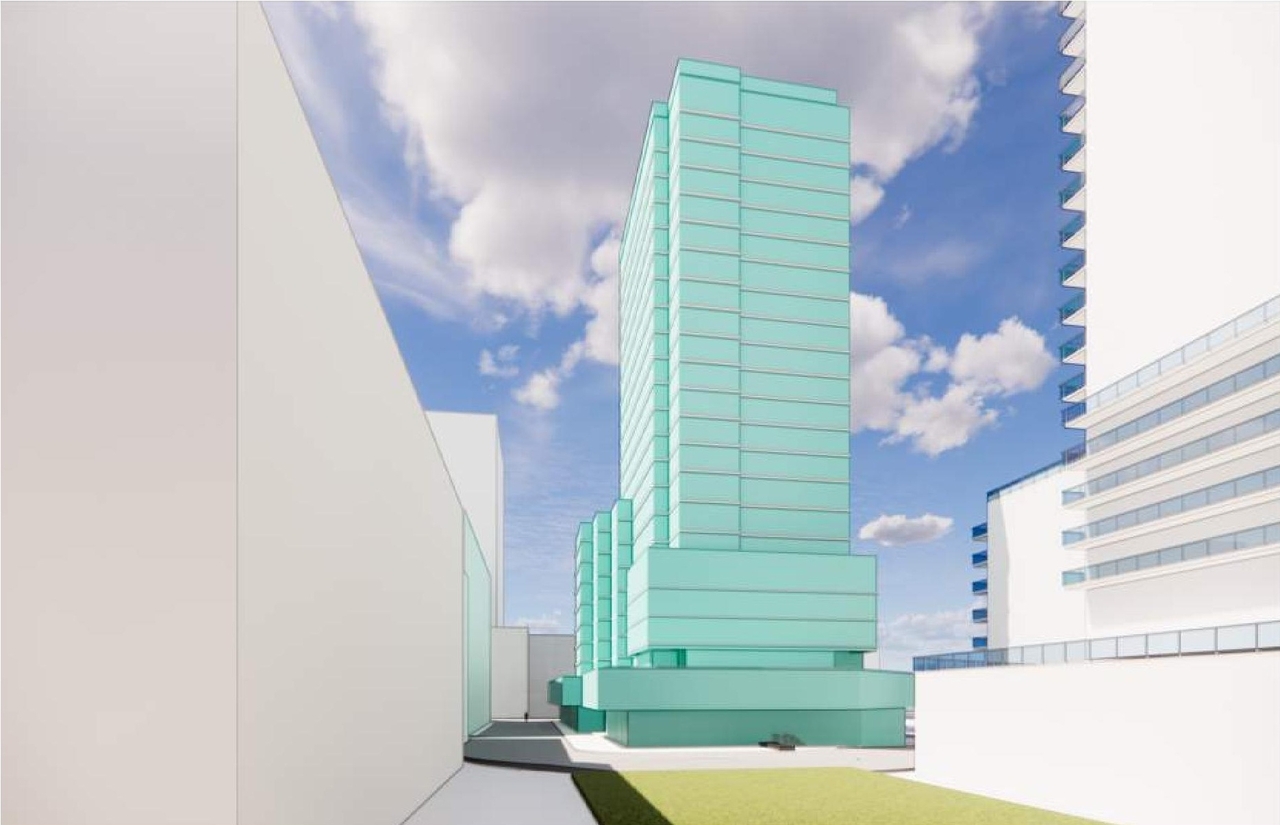 Rendering of building from page 17 of the file '2022-10-03 - Design Brief - D07-12-22-0071'