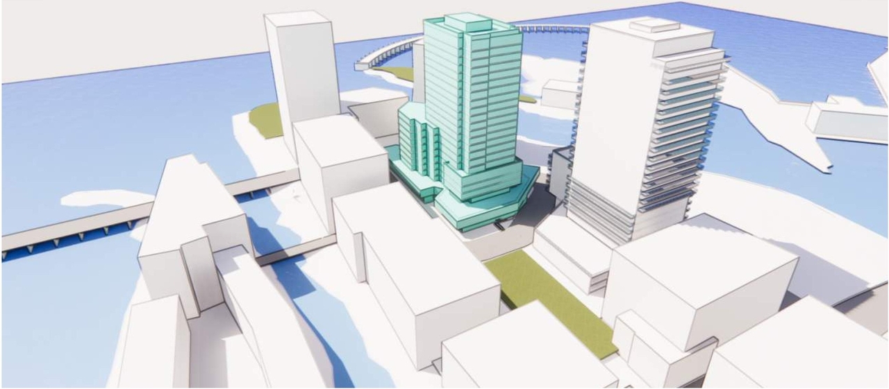 Rendering of building from page 17 of the file '2022-10-03 - Design Brief - D07-12-22-0071'