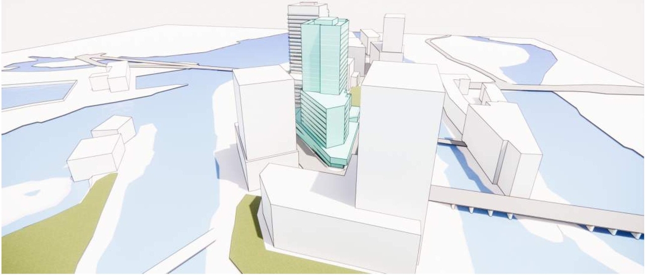 Rendering of building from page 17 of the file '2022-10-03 - Design Brief - D07-12-22-0071'