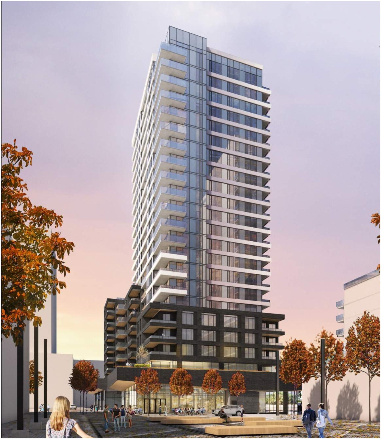 Rendering of building from page 32 of the file '2022-10-03 - Design Brief - D07-12-22-0071'