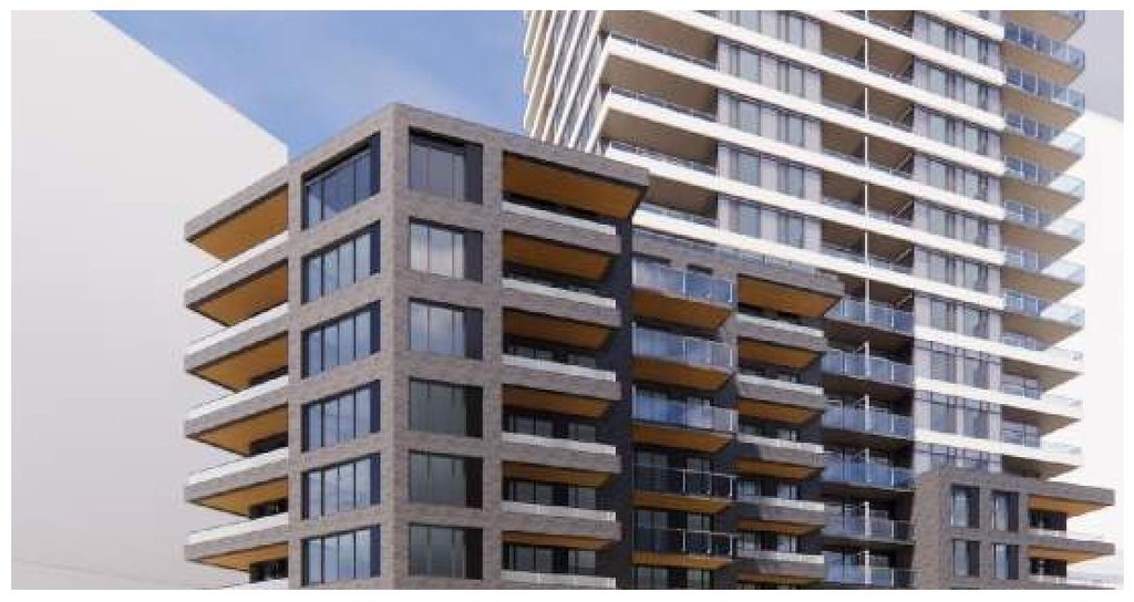 Rendering of building from page 53 of the file '2022-10-03 - Design Brief - D07-12-22-0071'