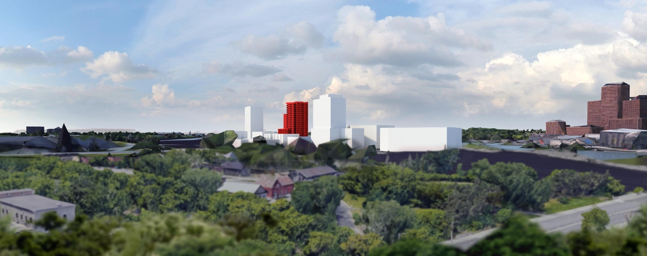 Rendering of building from page 5 of the file '2022-04-27 - View Study - D07-12-22-0071'