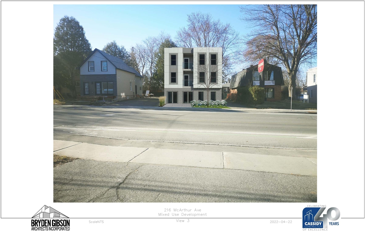 Rendering of building from page 10 of the file '2022-05-02 - Design Brief - D07-12-22-0072'