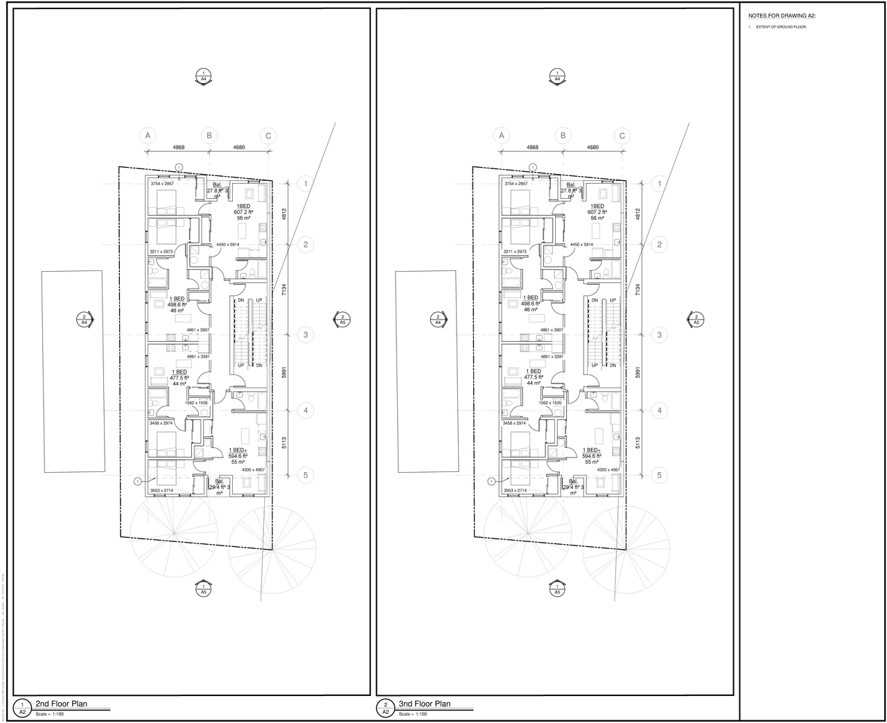 Floor plan for project from page 3 of the file '2022-05-02 - Site Plans Floor Plans & Elevations - D07-12-22-0072'