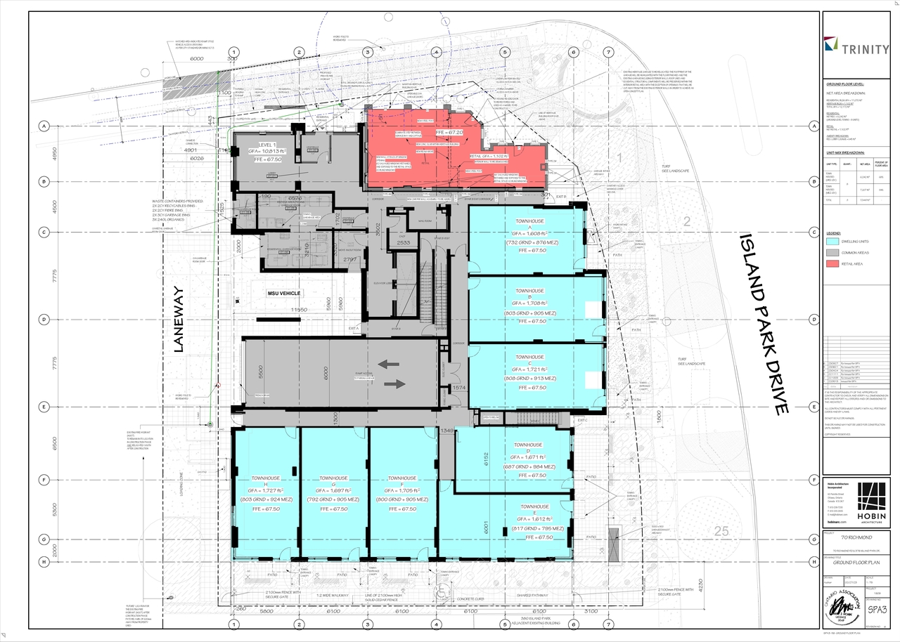 Construction site plan for project from page 4 of the file '2023-10-03 - Site Plan and Floor Plans - D07-12-22-0082'