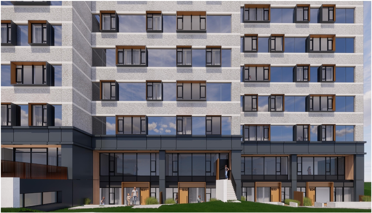 Rendering of building from page 21 of the file '2022-05-24 - UDRP Design Presentation - D07-12-22-0084'