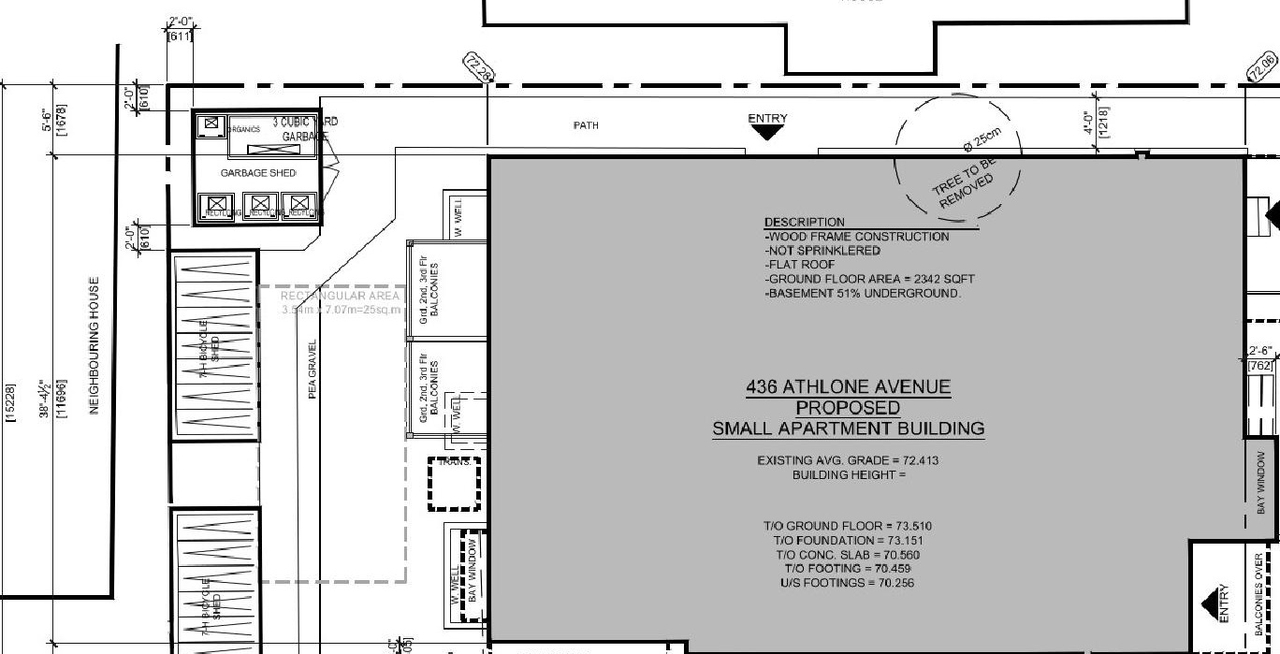 Construction site plan for project from page 7 of the file '2022-05-24 - Design Brief - D07-12-22-0086'