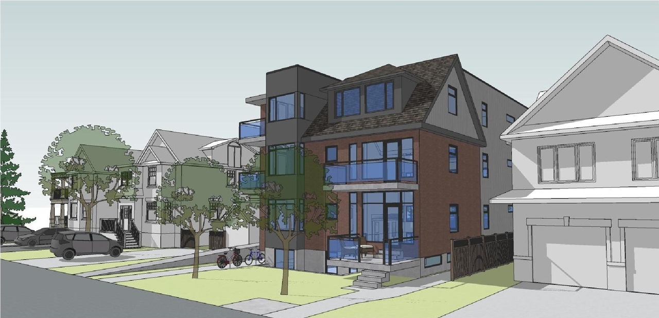 Rendering of building from page 8 of the file '2022-05-24 - Design Brief - D07-12-22-0086'