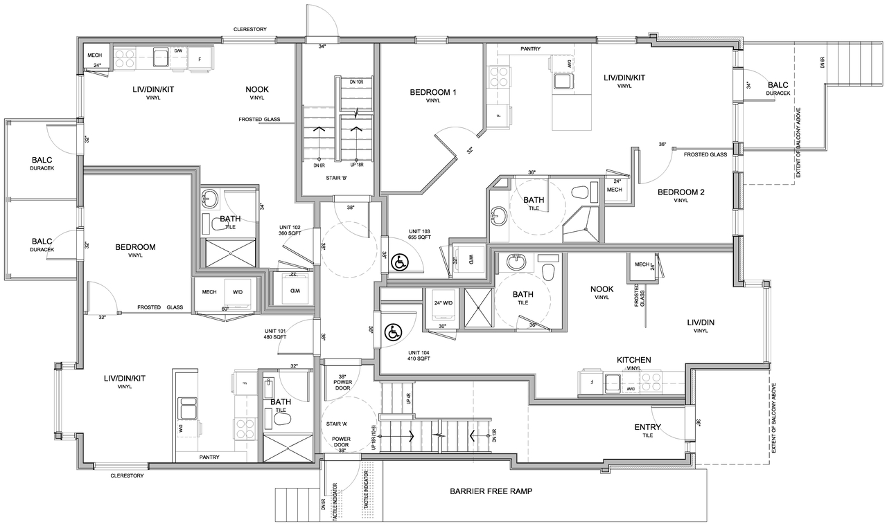 Construction site plan for project from page 2 of the file '2023-04-17 - Floor Plans - D07-12-22-0086'