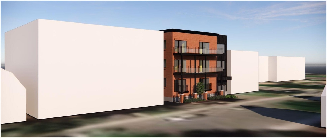 Rendering of building from page 10 of the file '2023-01-23 - Design Brief - D07-12-22-0094'