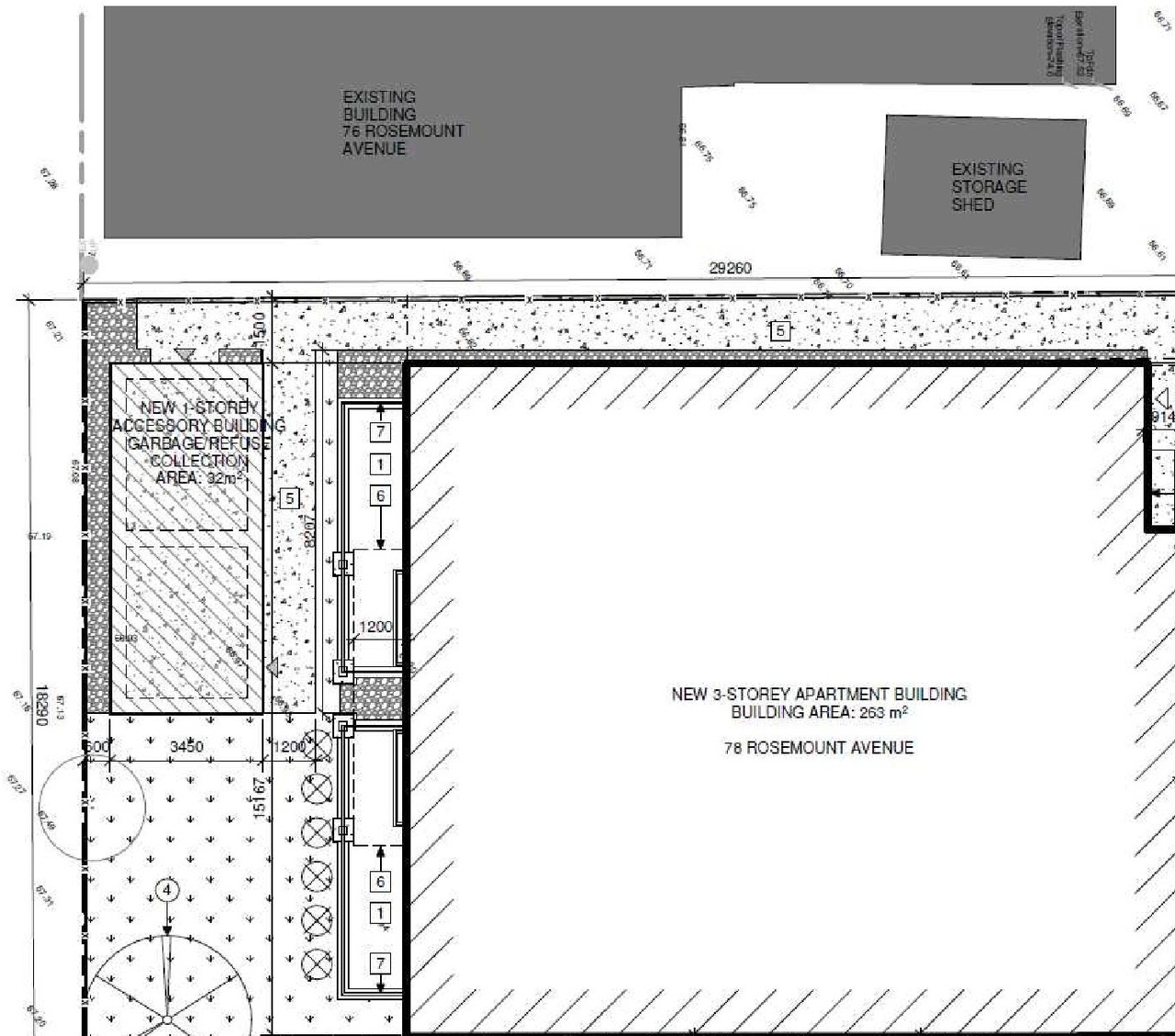 Construction site plan for project from page 12 of the file '2023-01-23 - Design Brief - D07-12-22-0094'