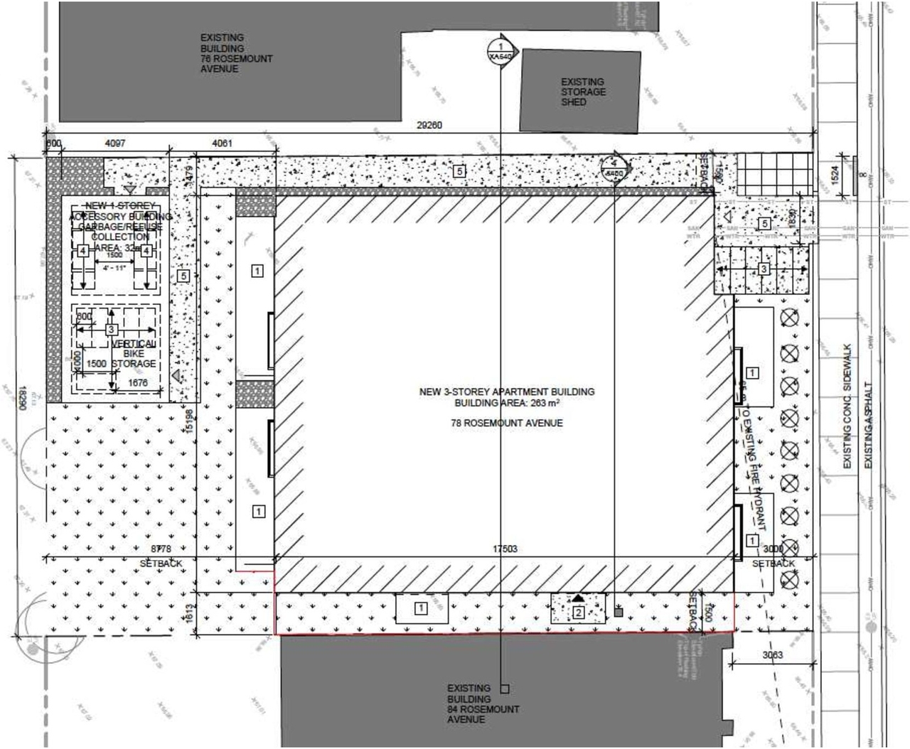 Construction site plan for project from page 12 of the file '2022-06-03 - Design Brief - D07-12-22-0094'