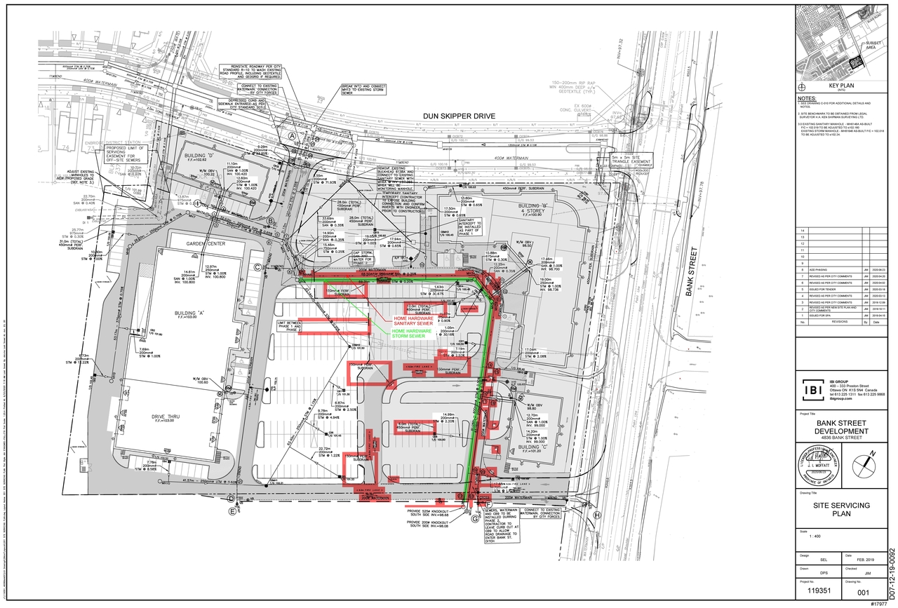 Construction site plan for project from page 70 of the file '2022-11-03 - Design Brief - D07-12-22-0097'