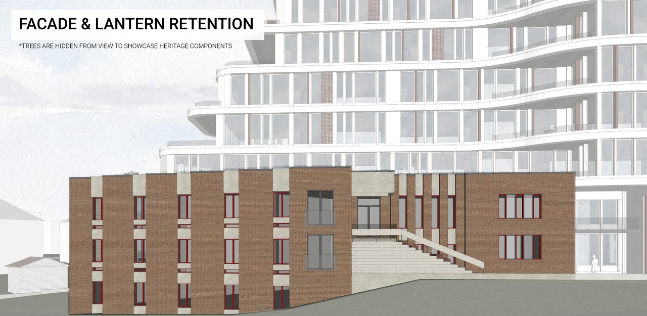 Rendering of building from page 20 of the file '2022-06-16 - Design Views - D07-12-22-0100'