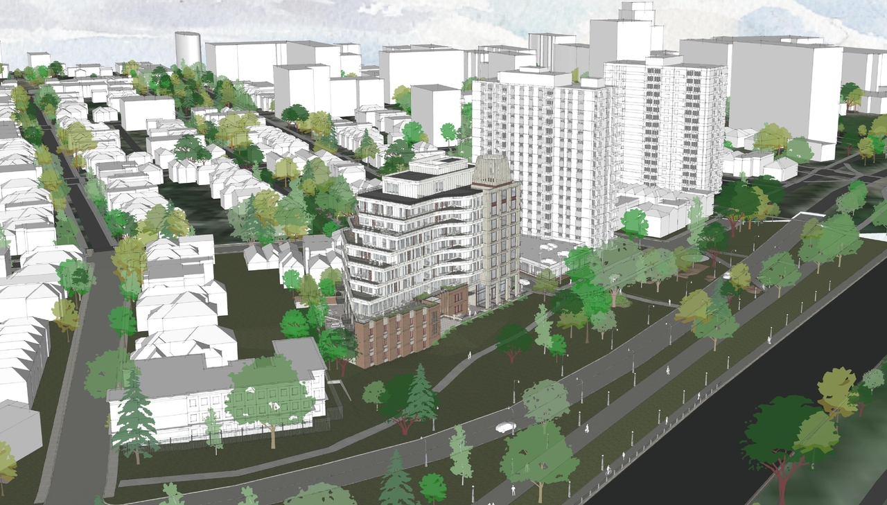 Rendering of building from page 5 of the file '2023-01-20 - Design Views - D07-12-22-0100'