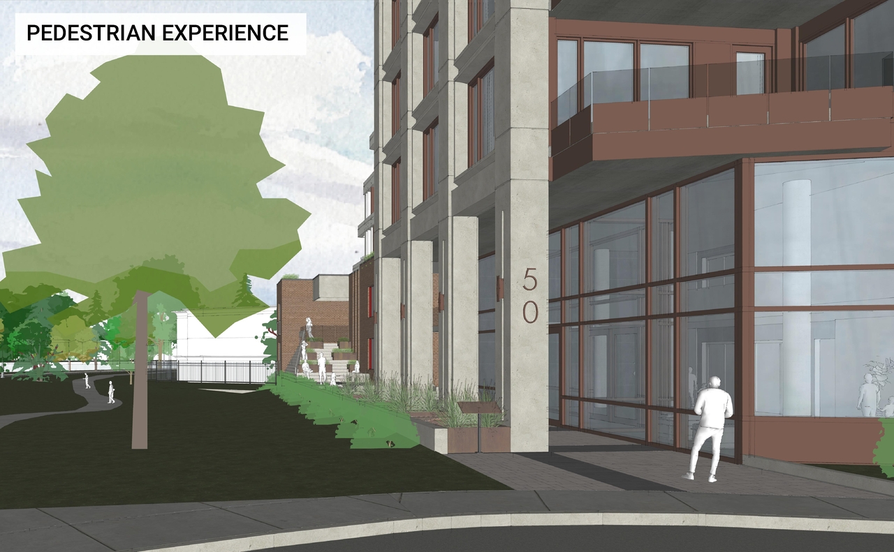 Rendering of building from page 8 of the file '2023-01-20 - Design Views - D07-12-22-0100'