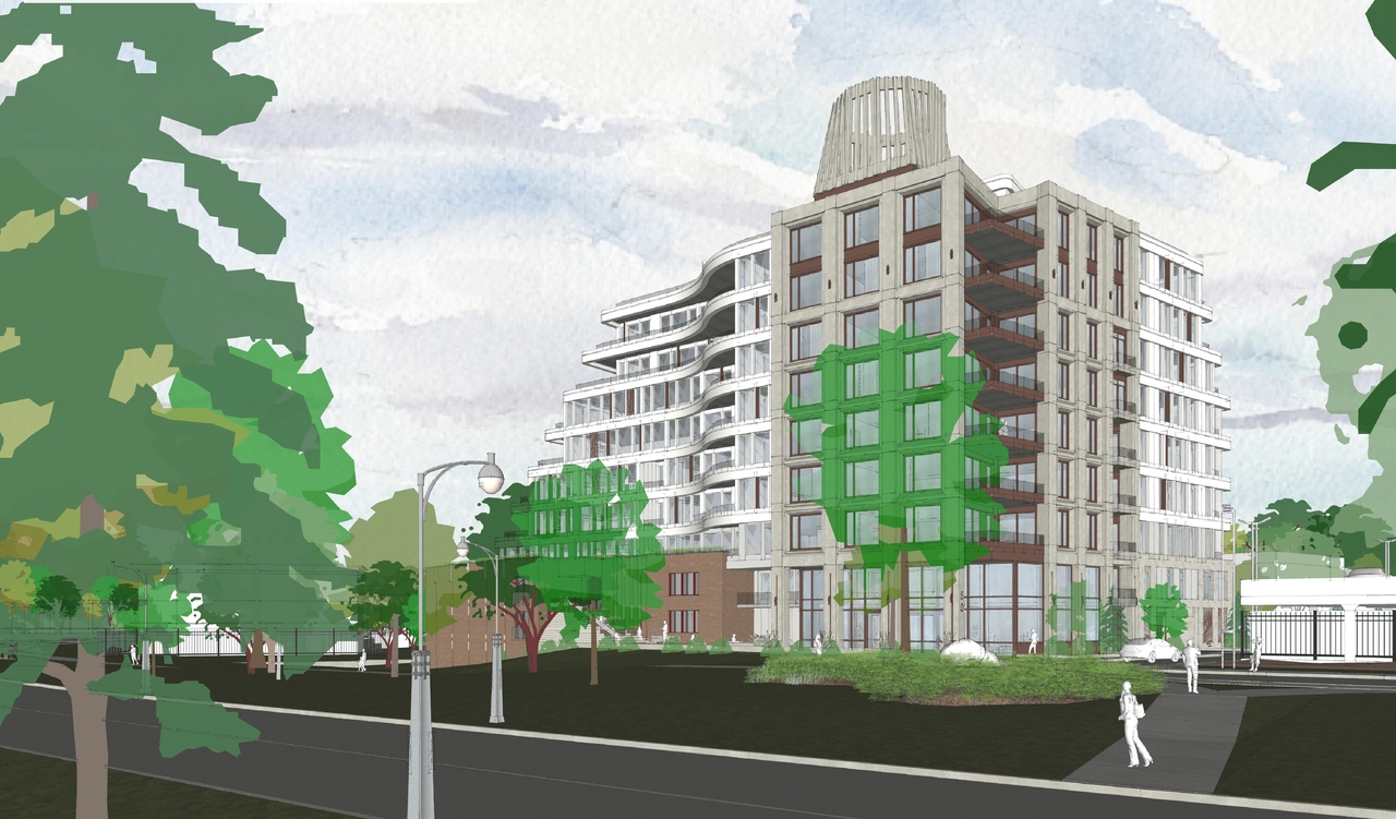 Rendering of building from page 10 of the file '2023-01-20 - Design Views - D07-12-22-0100'