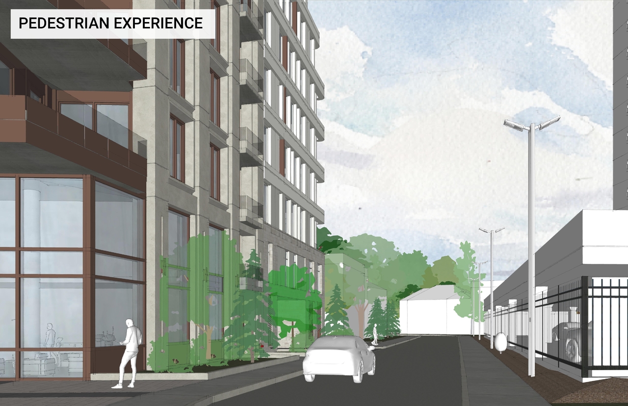 Rendering of building from page 13 of the file '2023-01-20 - Design Views - D07-12-22-0100'
