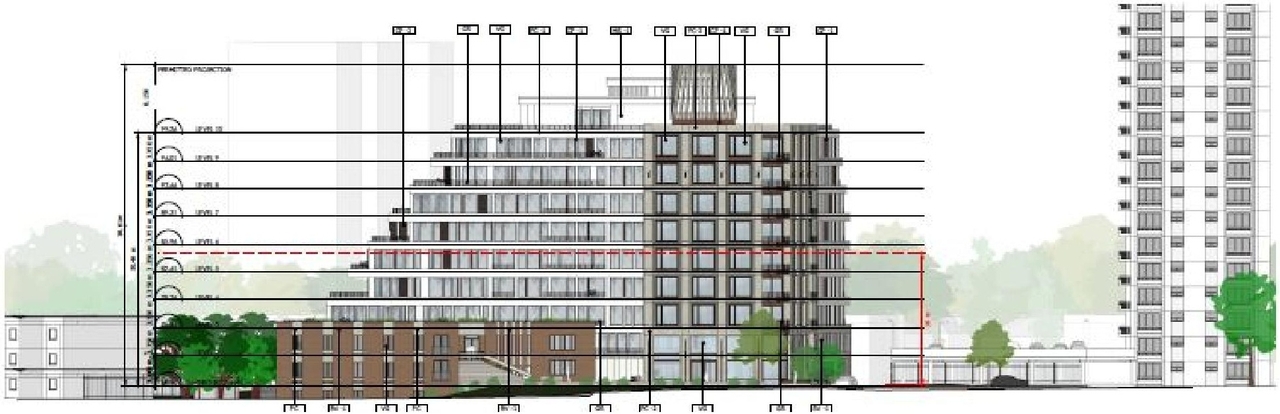 Rendering of building from page 33 of the file '2023-01-20 - Design Brief - D07-12-22-0100'